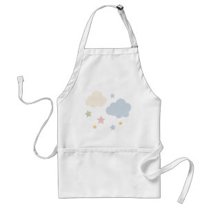Pastel Clouds and Stars Baby Shower Standard Apron