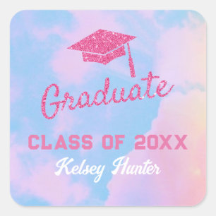 Pastel Clouds In My Graduation Era Lover inspired Square Sticker