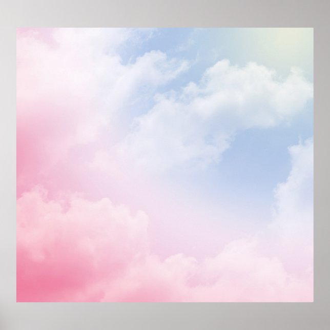 Pastel Clouds: Serene Background Pattern Poster (Front)