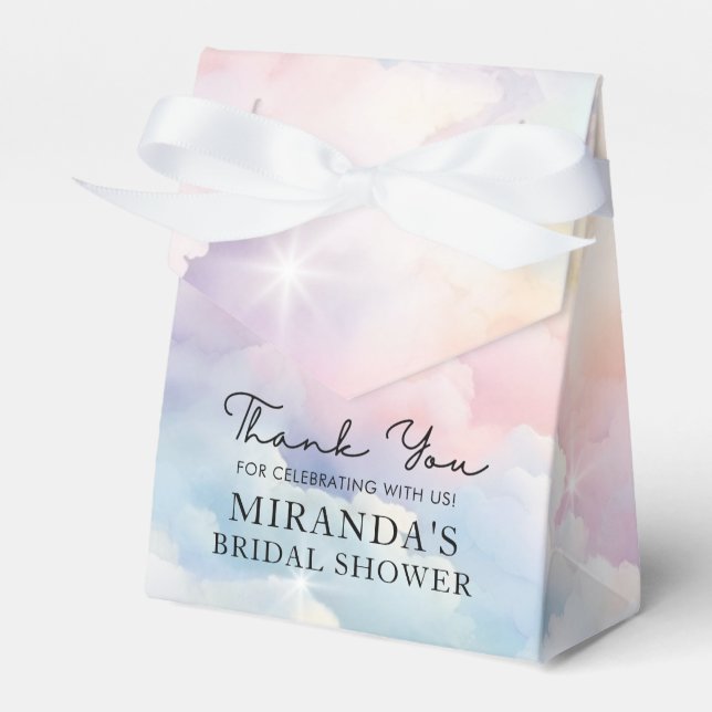 Pastel Clouds Sky Bridal Shower Favour Box (Front Side)