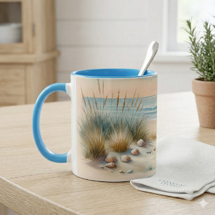 Pastel Coastal Dunes Watercolor Mug
