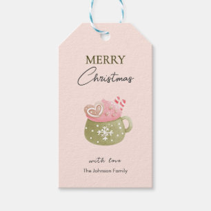 Pastel Cocoa Mug Cookie Merry Christmas Gift Tags
