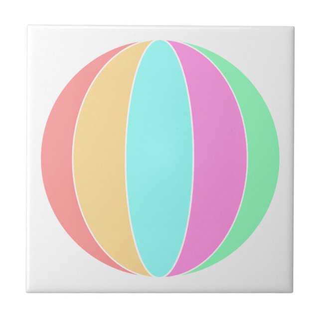Pastel Color Beach Ball Ceramic Tile (Front)