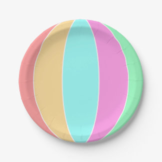 Pastel Color Beach Ball Paper Plate