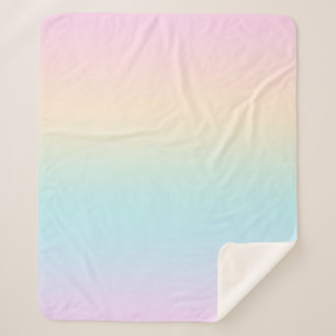 Pastel color gradient sherpa blanket