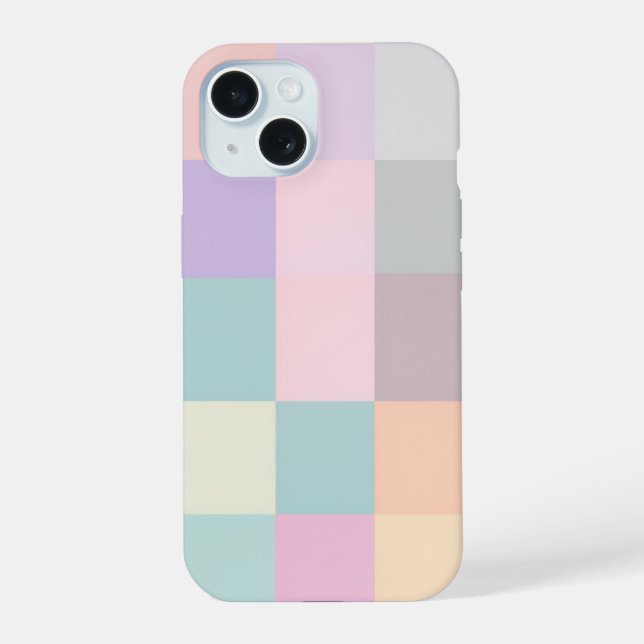 Pastel Color Grid Block Phone Case (Back)