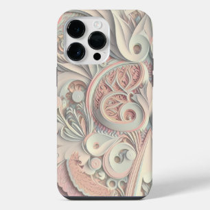 PASTEL COLORED EMBOSSED LOOK ORNAMENTATION iPhone 14 PRO MAX CASE