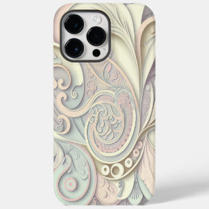 PASTEL COLORED EMBOSSED LOOK ORNAMENTATION iPhone 14 PRO MAX CASE