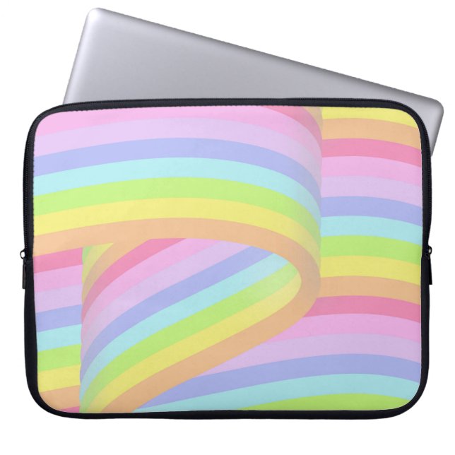 PASTEL COLORED RIBBON SWIRLS  LAPTOP SLEEVE (Front)