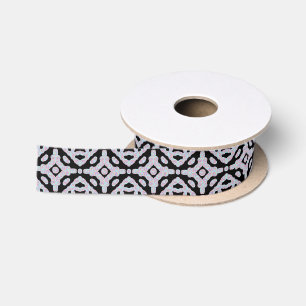 Pastel Colored Squiggly Discs Symmetrical Pattern Satin Ribbon