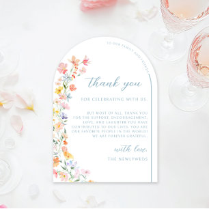 Pastel Colorful Meadow Flower Wedding Thank You Invitation