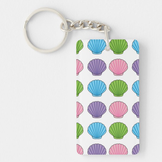 Pastel Colorful Seashell Pack Key Ring (Front)
