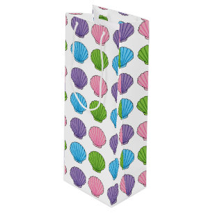 Pastel Colorful Seashell Pack Wine Gift Bag