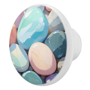 Pastel colorful stones ceramic knob