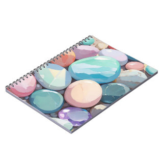 Pastel colorful stones notebook