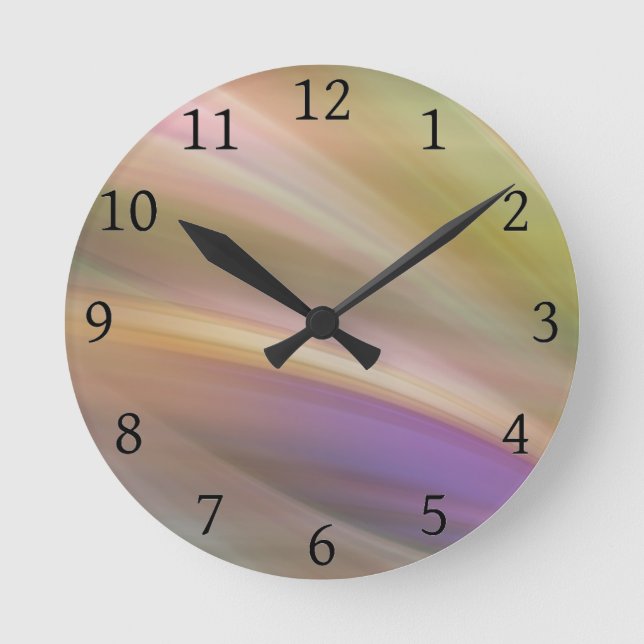 Pastel Colors Abstract Round Clock (Front)