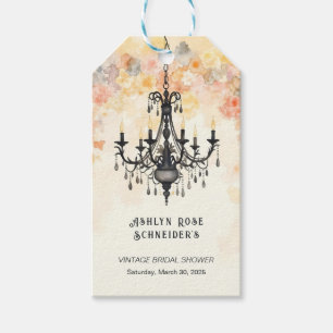 Pastel Colors Chic Floral Vintage Chandelier Gift Tags