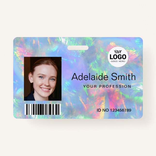 pastel colors opal gemstone effect ID badge (Front)