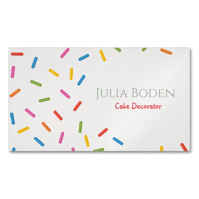 Pastel Colors Sprinkles Magnetic Business Card (Front)