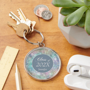 Pastel Colors Star Shimmer Graduation Keychain