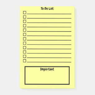 Pastel Colors   To Do List   Bright Yellow Post-it Notes