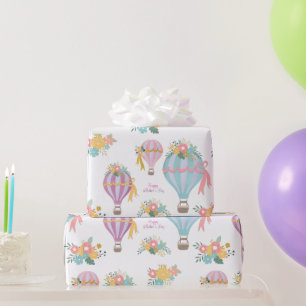 Pastel Colour Air Balloons Mother's Day Wrapping Paper
