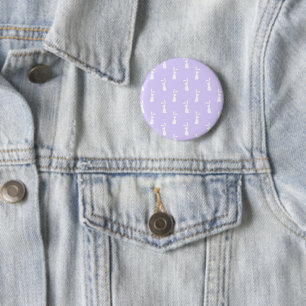 Pastel Colour Bunny Pattern Blue Background Pet 6 Cm Round Badge