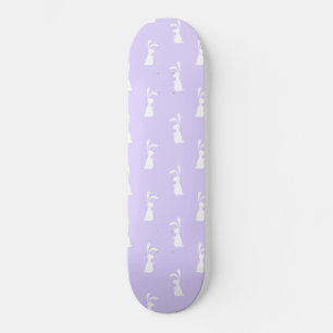 Pastel Colour Bunny Pattern Blue Background Pet Skateboard