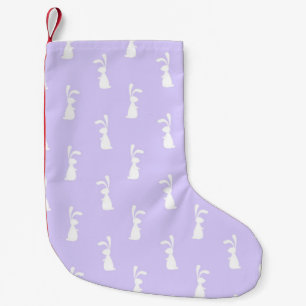 Pastel Colour Bunny Pattern Blue Background Pet Small Christmas Stocking