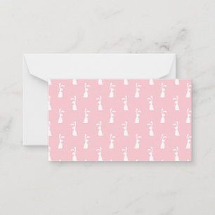 Pastel Colour Bunny Pattern Pink Background Pet Card