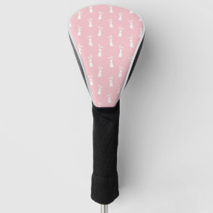 Pastel Colour Bunny Pattern Pink Background Pet Golf Head Cover