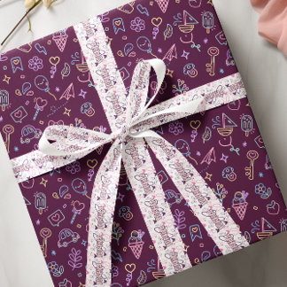 Pastel colour butterflies custom name satin ribbon