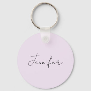 Pastel Colour Calligraphy Elegant Plain Simple Nam Key Ring