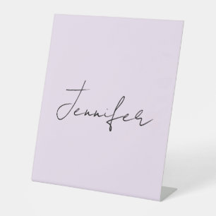 Pastel Colour Calligraphy Elegant Plain Simple Nam Pedestal Sign