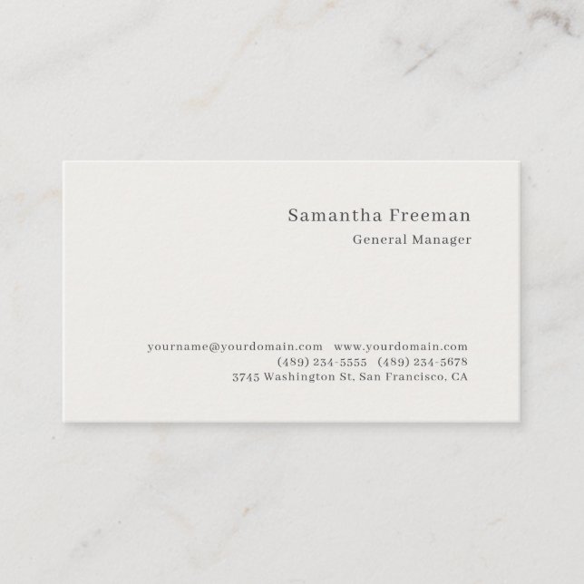 Pastel Colour Classical Plain Minimalist  Business Card (Front)