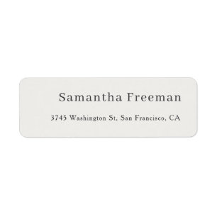 Pastel Colour Classical Plain Minimalist Name Return Address Label