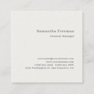 Pastel Colour Classical Plain Minimalist  Square Business Card