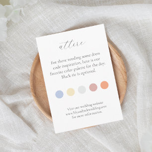 Pastel Colour Dot Wedding Attire Dress Code Enclosure Card