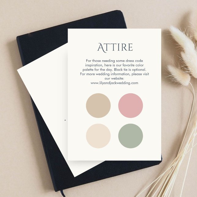 Pastel Colour Dot Wedding Attire Dress Code  Enclosure Card (Creator Uploaded)