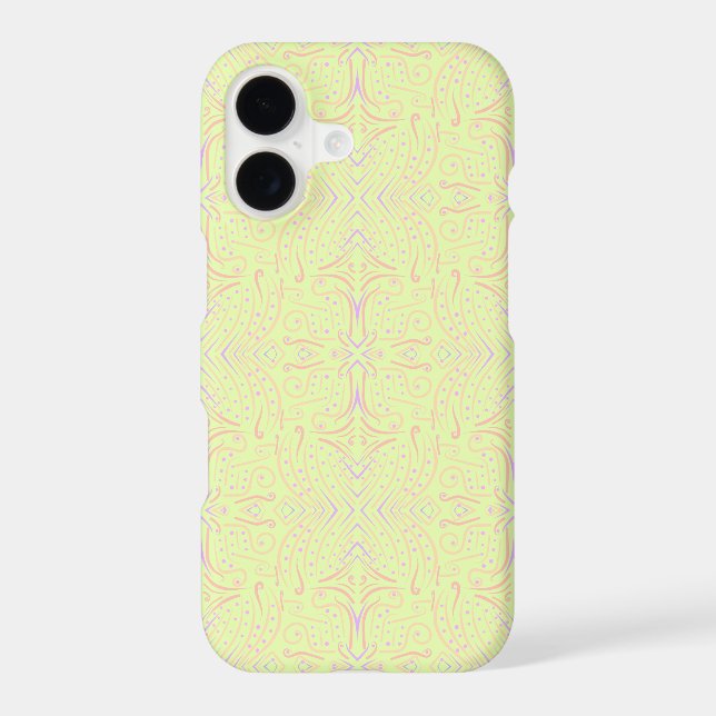 Pastel Colour Dots And Tapered Lines Pattern Art (Back)
