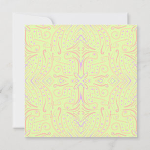 Pastel Colour Dots And Tapered Lines Pattern Art Card
