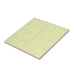 Pastel Colour Dots And Tapered Lines Pattern Art Ceramic Tile