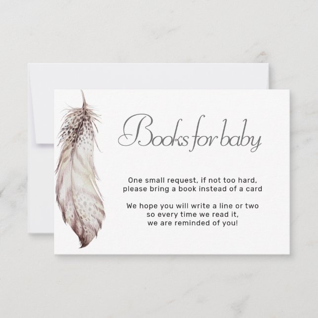 Pastel Colour Feather Books for Baby Gender Neutra Invitation (Front)