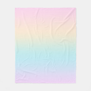 Pastel colour gradient fleece blanket