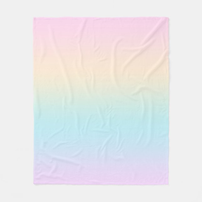Pastel colour gradient fleece blanket (Front)