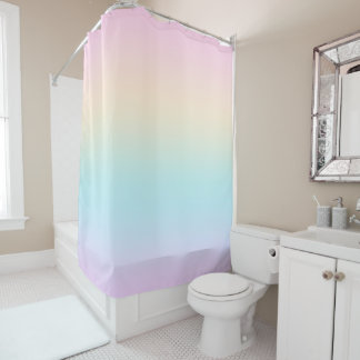 Pastel colour gradient shower curtain