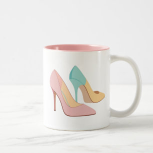 Pastel colour high heels for you GIRL Two-Tone Coffee Mug