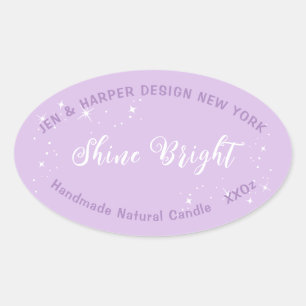 Pastel Colour Lilac Product Packaging Labels