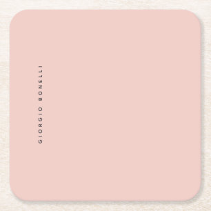 Pastel Colour Minimalist Personal Modern Own Name Square Paper Coaster