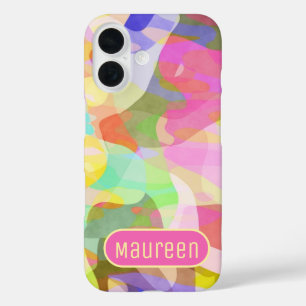 Pastel Colour Pieces Abstract Art Design iPhone 16 Case